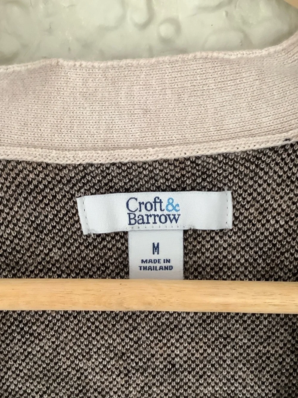croft & barrow Beige and Brown Leopard Print Open Cardigan - Picture 3 of 4